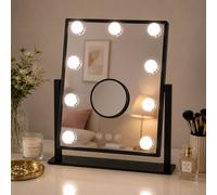 SuperGift.com Black Bulb Illuminated Vanity Mirror