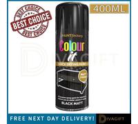 SuperGift.com Colour It Black Matt Paint Multi-Surface 400Ml