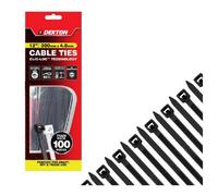 SuperGift.com Dekton 100 Piece Black Cable Tie Set 4.8 X 300mm Heavy Duty Nylon Cable Ties For Cable Management & Securing