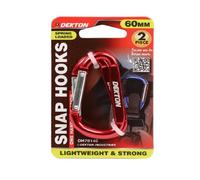 SuperGift.com Dekton 2 Piece 60mm Snap Hook Set Heavy Duty Zinc Plated Spring Clip Carabiner Hooks