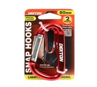 SuperGift.com Dekton 2 Piece 80mm Snap Hook Set Heavy Duty Zinc Plated Spring Clip Carabiner Hooks