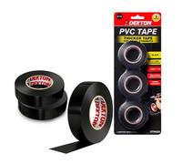 SuperGift.com Dekton 3 Piece Black Pvc Electrical Insulation Tape Set 13M X 19mm For Cable Insulation & Wire Repairs