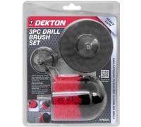 SuperGift.com Dekton 3 Piece Cleaning Drill Brush Combo Tool Kit For Bathroom, Kitchen, Tiles, Grout & Multi-Surface Cleaning