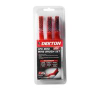 SuperGift.com Dekton 3 Piece Mini Wire Brush Set With Steel, Brass & Nylon Brushes For Cleaning & Surface Preparation