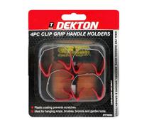 SuperGift.com Dekton 4 Piece Clip Grip Handle Holders For Brooms, Mops, Rakes & Garden Tool Storage