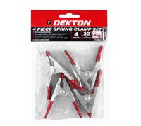 SuperGift.com Dekton 4 Piece Heavy Duty Metal Spring Clamp Set With Rubber Grip & Protective Jaws