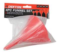 SuperGift.com Dekton 4 Piece Plastic Funnel Set For Automotive, Garage, Workshop & Household Liquid Transfer
