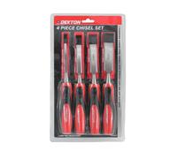 SuperGift.com Dekton 4 Piece Wood Chisel Set With Hardened Steel Blades & Soft Grip Handles