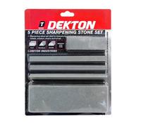 SuperGift.com Dekton 5 Piece Sharpening Stone Set With Dual Grit Stones, Honing Oil & Storage Case