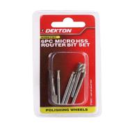 SuperGift.com Dekton 6 Piece Micro Hss Router Bit Set For Rotary Tools, Engraving, Carving & Precision Shaping