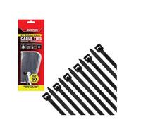 SuperGift.com Dekton 60 Piece Black Cable Tie Set 4.8 X 200mm Heavy Duty Nylon Cable Ties For Cable Management & Securing