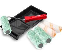 SuperGift.com Dekton 7 Piece 4 Inch Trade Emulsion Paint Roller & Brush Set For Walls And Ceilings