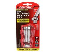 SuperGift.com Dekton 8 Piece Folding Ball End Hex Key Set Metric Allen Key Multi-Tool