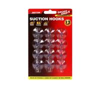 SuperGift.com Dekton Geckogrip 12 Piece Medium Suction Hooks Clear Removable Wall & Glass Hooks