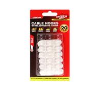 SuperGift.com Dekton Geckogrip 20 Piece Clear Cable Hooks Self-Adhesive Cable Clips For Wire Management
