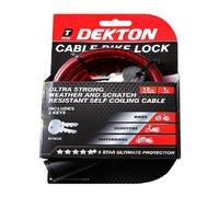 SuperGift.com Dekton Heavy Duty Cable Bike Lock 12mm X 1M With Key Lock For Bicycles, Motorcycles & Outdoor Equipment