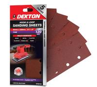 SuperGift.com Dekton Hook & Loop Sanding Sheets 120 Grit 5 Pack 93 X 230mm For Wood, Paint, Plaster & Metal Surface Preparation