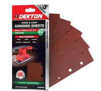 SuperGift.com Dekton Hook & Loop Sanding Sheets 80 Grit 5 Pack 93 X 230mm For Wood, Paint, Plaster & Metal Surface Preparation