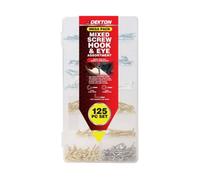 SuperGift.com Dekton Mixed Screw Hook & Eye Assortment 125 Piece Steel Hooks & Eyes With Storage Case