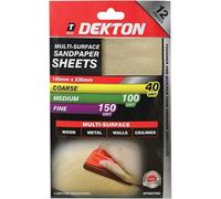 SuperGift.com Dekton Multi Purpose 230mm Sanding Sheets 12 Piece