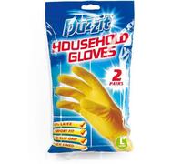 SuperGift.com Duzzit Large Latex Rubber Household Cleaning Gloves With Comfort Lining For Kitchen, Bathroom & General Household Cleaning
