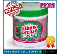 SuperGift.com Elbow Grease Citric Acid Limescale Remover Cleaning Powder For Kettles, Taps, Shower Heads, Kitchens & Bathrooms 250G