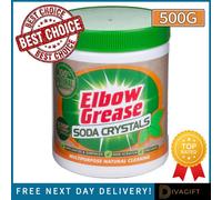 SuperGift.com Elbow Grease Soda Crystals Multi-Purpose Cleaning Powder For Grease, Grime, Laundry, Sinks, Drains, Kitchens & Bathrooms 500G