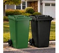 SuperGift.com Green - 240L Wheelie Bin for Household, Commercial & Industrial, Large Outdoor Waste Container, Outdoor Rubbish Bin, Large Mobile Waste Bin, Easy-Roll, Durable Plastic
