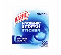 Harpic Adhesive Toilet Block Sticker – Marine – Pack of 4 – Up to 8 Weeks – No Plastic Applicator