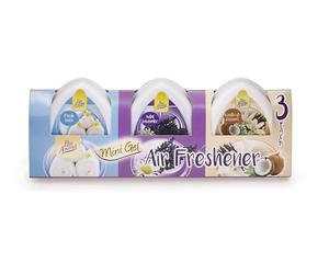 SuperGift.com Mini Gel Air Freshener 3pk, Home & Office, Long Lasting Scented Gel Crystals