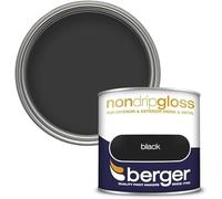 SuperGift.com Non Drip Gloss Paint Black 250ml - High Gloss Finish for Wood & Metal, Easy-Apply Trim Paint for Touch-Ups, Doors, Skirting & DIY