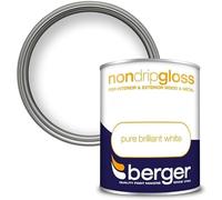 SuperGift.com Non Drip Gloss Paint Pure Brilliant White 750ml High Gloss Finish for Wood & Metal, Easy-Apply Trim Paint for Doors, Skirting, Radiators & Outdoor Woodwork