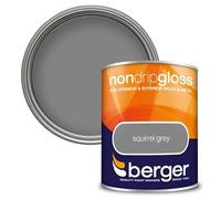 SuperGift.com Non Drip Gloss Paint Squirrel Grey 750ml - High Gloss Finish for Wood & Metal, Easy-Apply Trim Paint for Doors, Skirting, Radiators & DIY Projects