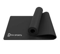SuperGift.com Non-Slip Pilates & Fitness Exercise Mat, Soft Cushioned Workout Mat With Carry Strap (Black)