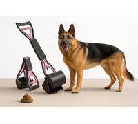 SuperGift.com Pet Waste Picker -Foldable Pet Waste Picker with Long Handle - Portable Dog Poop Scooper for Grass, Ideal for Dogs and Cats (Pink)