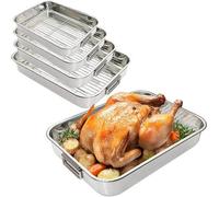SuperGift.com Prima 4Pc Roasting Pan Set With Racks