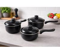 SuperGift.com Prima Non Stick Carbon Steel 6 Piece Saucepan (16/18/20 Cm) Set