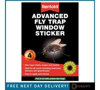 SuperGift.com Rentokil Advanced Fly Trap Window Stickers 4 Pack Discreet Indoor Fly Catchers