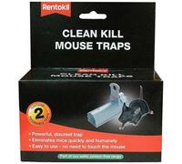 SuperGift.com Rentokil Clean Kill Mouse Traps 2 Pack Reusable Hygienic Mouse Traps