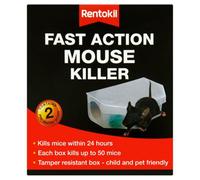 SuperGift.com Rentokil Fast Action Mouse Killer 2 Pack Ready To Use Pre-Baited Mouse Bait Stations