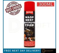 SuperGift.com Rentokil Wasp Nest Destroyer Foam Spray 300Ml Fast-Acting Wasp Nest Treatment