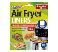 SuperGift.com Sealapack Air Fryer Liners 40 Pack Square 20Cm Disposable Air Fryer Baking Paper For Easy Cleanup, Cooking & Basket Protection