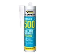SuperGift.com Sika Everbuild Everflex 500 Bath & Sanitary Silicone 295Ml Anti-Mould Waterproof Bathroom Sealant