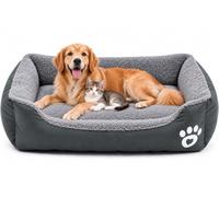 SuperGift.com Soft Fluffy Pet Bed for Dogs & Cats, Cosy Bed, Grey Large | Soft & fluffy Medium pet bed with cosy, washable design and non-slip base ,a warm comfortable resting space for dogs&cats.