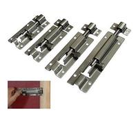 SuperGift.com Stainless Steel Slide Bolt Lock Catch Latch For Bathroom Toilet Shed Door Lock Various Sizes, Silver (6In)