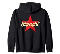Supergirl 2026 Script Logo Star Zip Hoodie