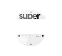 Superglide Glass Mouse Skates - Super Smooth Glide, Polished Round Edge, Super Fast Gaming Mouse Feet with Durable Sole for Pulsar X3 LHD Series (Type-S, White)