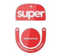 Superglide2 - New Controllable Speed Textured Surface Smoothest Mouse Feet/Skates Made with Ultra Strong Glass Smooth and Durable Sole for Logitech G Pro X Superlight2 [Red]