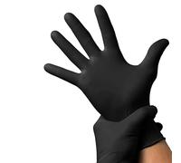 SUPERGUARD GB Disposable Nitrile Gloves Black - Powder Free, Latex Free, Barber, Tattoo, Food Prep, Cooking, Salon, Kitchen, Cleaning - Nitrile Gloves for Food Service (Pack of 1000)