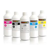 SUPERGUARD GB Premium DTF Ink Direct-to-Film Printing | DTF Ink Refill for All Inkjet Printers | Heat Transfer for Printing Sublimation White 500 ML CMYK (White)